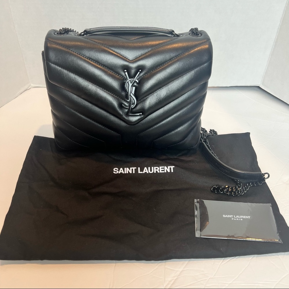 Authentic Saint Laurent Lou Lou Handbag Black/Black Small